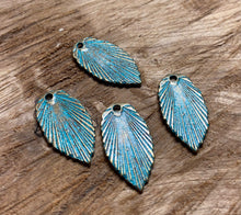 Load image into Gallery viewer, Bronze Patina Leaf Charm