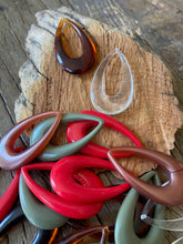 Load image into Gallery viewer, Vintage Acrylic Open Hoop