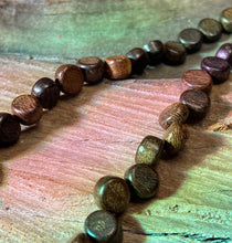 Load image into Gallery viewer, 7mm Coffee Wood Bitty Coin Beads