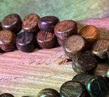 Load image into Gallery viewer, 7mm Coffee Wood Bitty Coin Beads