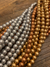 Load image into Gallery viewer, Matte Metallic Wood Beads