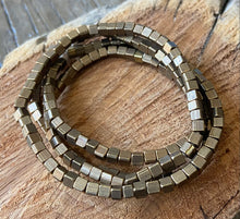 Load image into Gallery viewer, Brass Metal Cube beads