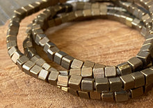 Load image into Gallery viewer, Brass Metal Cube beads