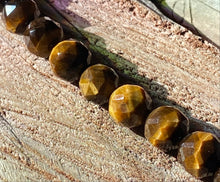 Load image into Gallery viewer, 10mm Faceted Tiger Eye beads
