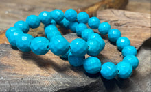 Load image into Gallery viewer, 10mm Faceted Opaque Turquoise Beads
