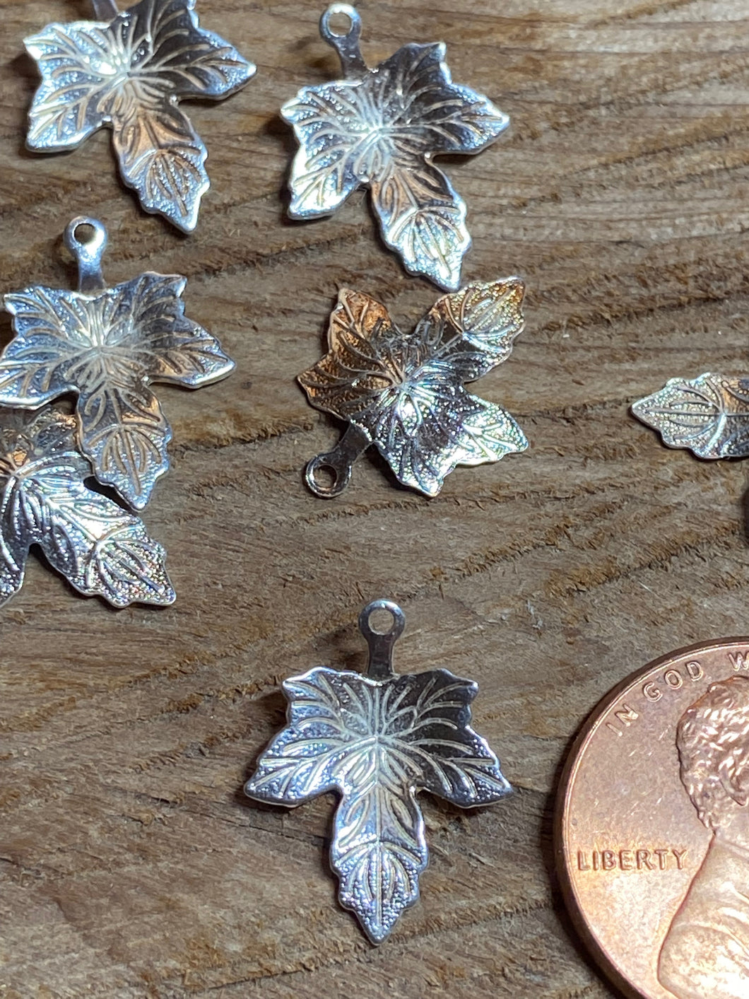 Bitty Sterling Silver Maple Leaf Charm