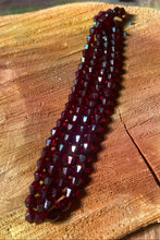 Load image into Gallery viewer, Vintage Garnet Red 4mm Glass Bi-cone beads
