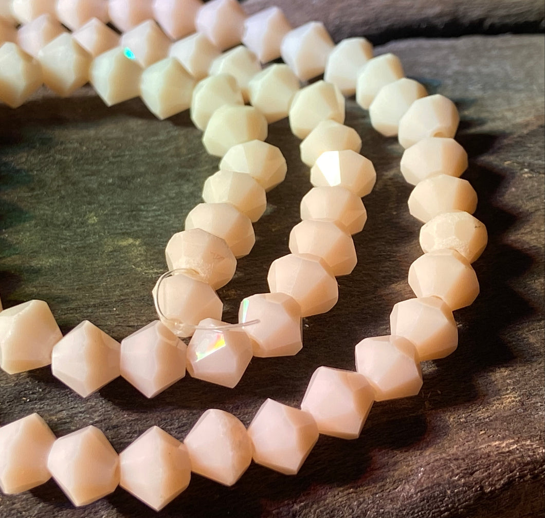 5mm Blush Pink Czech Glass Bi-Cone beads
