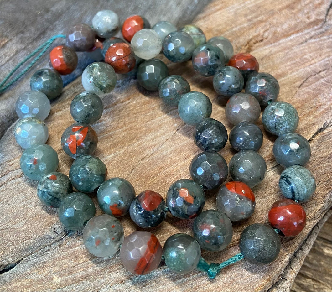 6mm Faceted Bloodstone