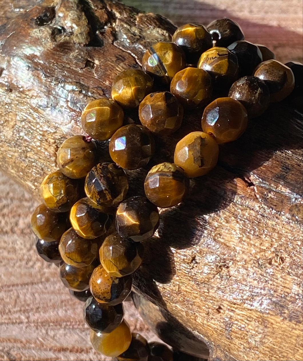 6mm Faceted Tiger Eye beads