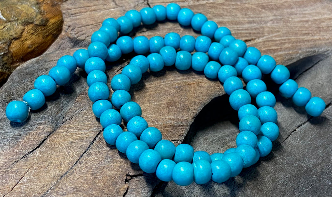 6mm Wood Beads TURQUOISE
