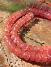 Load image into Gallery viewer, 7mm Cherry Quartz Rondelle beads
