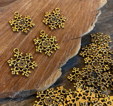 Load image into Gallery viewer, Brass Snowflake Charms
