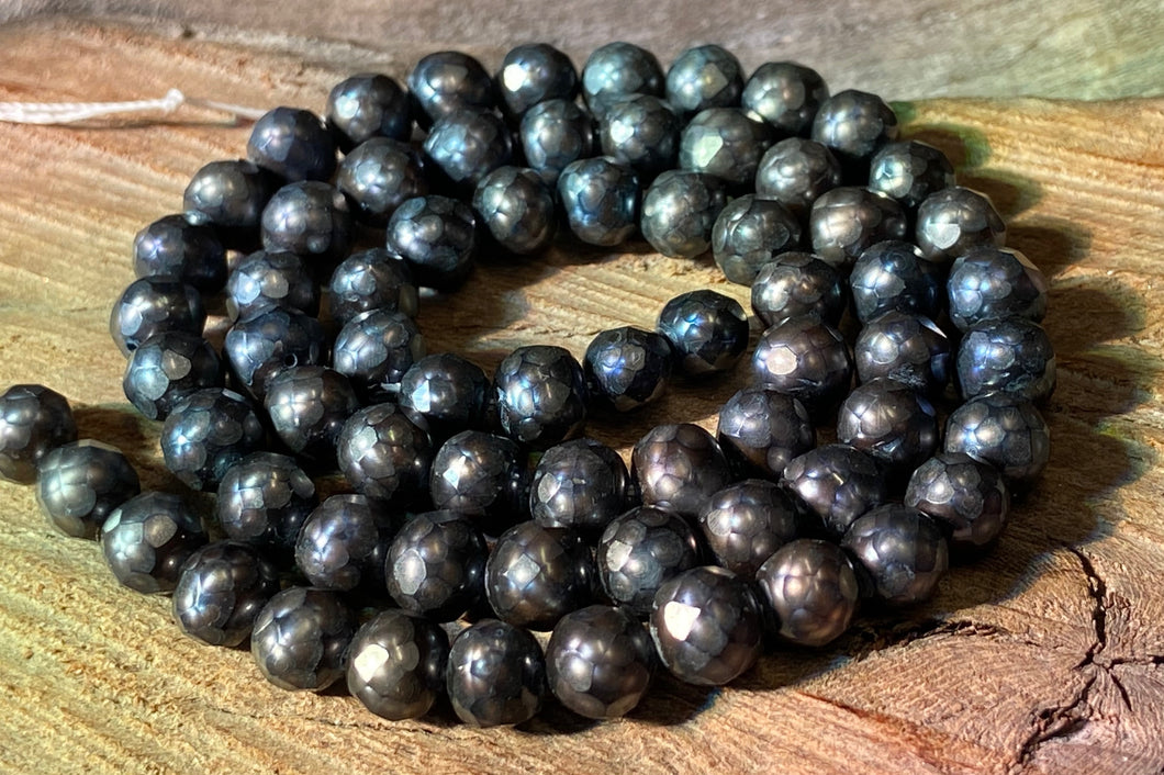 Rare 6mm Matte Peacock Pearls FACETED!